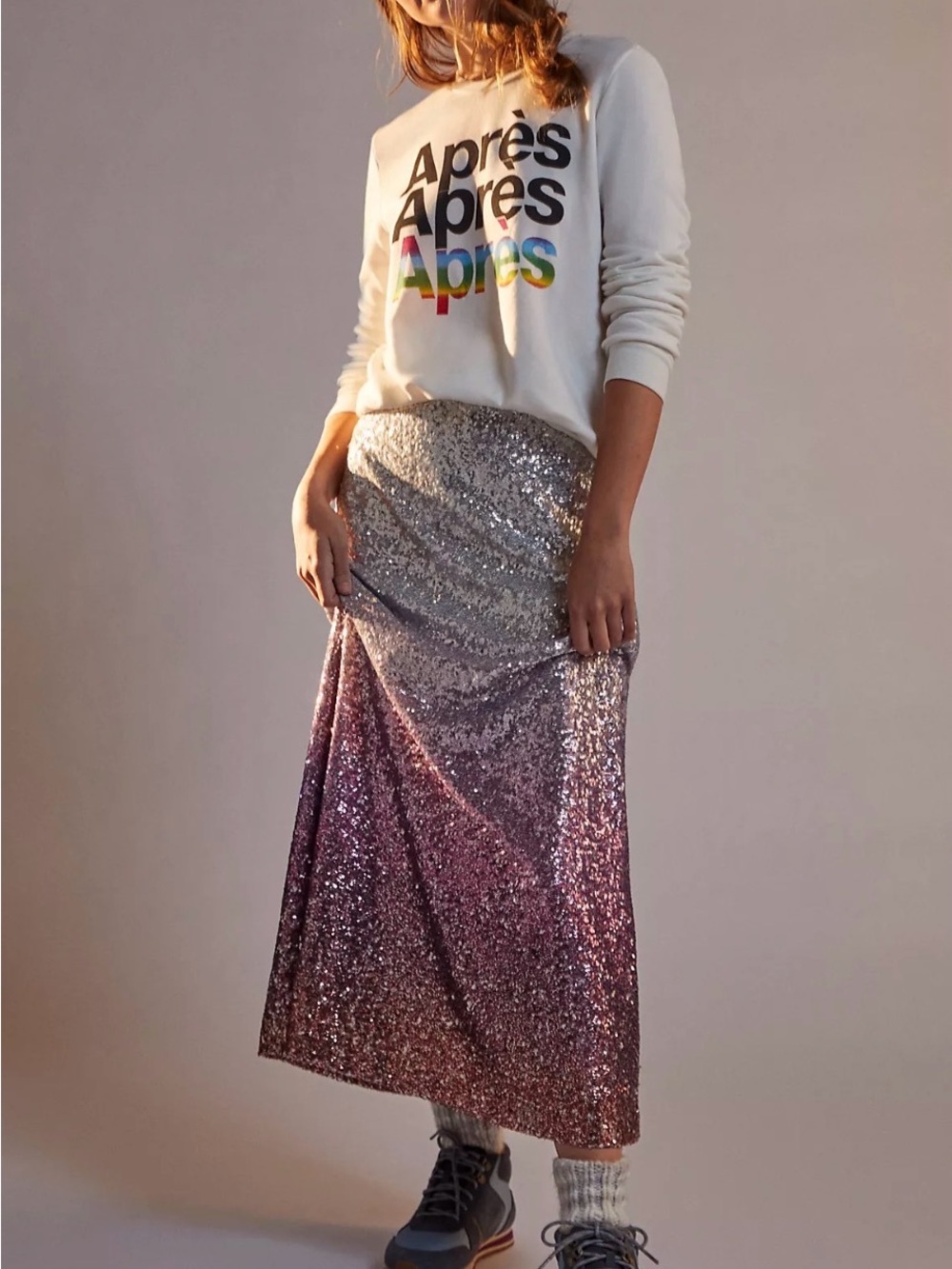 Anthropologie Leticia Sequin Ombre Maxi Skirt